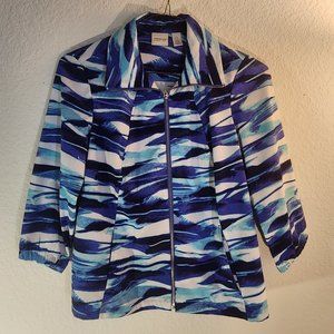 Chicos Zenergy Blue Printed Jacket